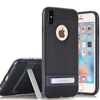 High Fashion Stander Cover in TPU voor iPhone X / iPhone Xs - Donkerblauw