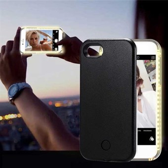 Selfie Cover met LED-licht voor iPhone 8 Plus / 7 Plus - Zwart