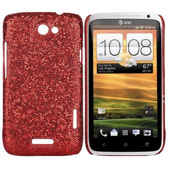 Glinsterende HTC ONE X Cover (Rood)