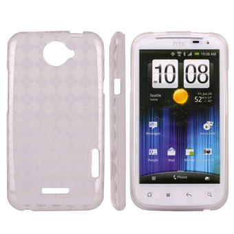 Geruite Cover HTC ONE X (Transparant)