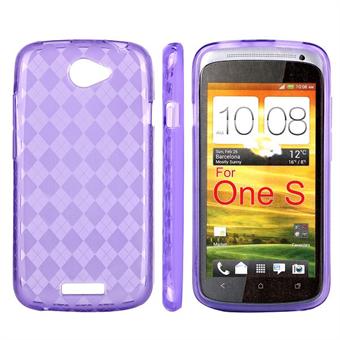 Geruite Cover HTC ONE S (Paars)