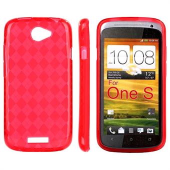 Geruite Cover HTC ONE S (Rood)