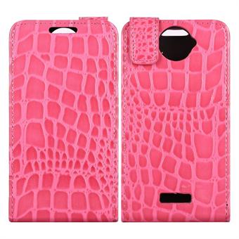 Opvouwbare krokodilhoes voor HTC ONE X (roze)