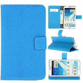 Stoffen hoesje Samsung Galaxy Note 2 (lichtblauw)