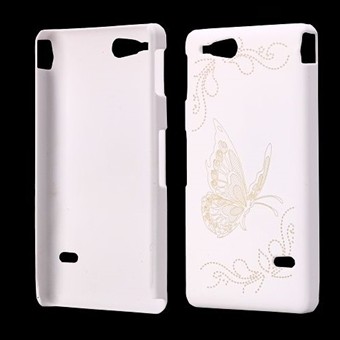 Bling Vlinders Cover Xperia Go (Wit)