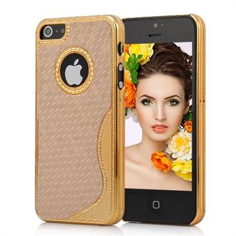 Slangenhuid Look Cover Duo Color iPhone 5 / iPhone 5S / iPhone SE 2013 (goud, beige)