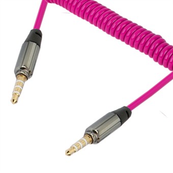 Gedraaide 3,5 mm Audio AUX Kabel 15 cm - 150 cm - Magenta