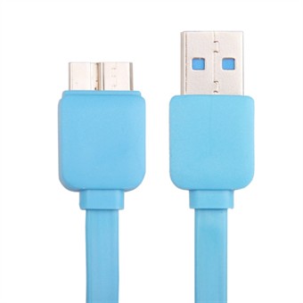 Platte USB 3.0 oplaad/sync kabel 1M (Blauw)