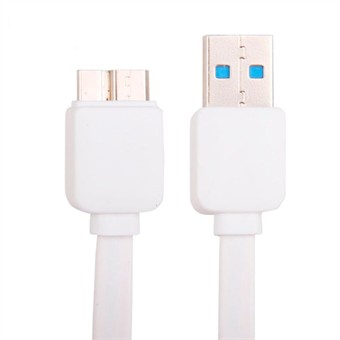 Platte USB 3.0 oplaad/sync kabel 1M (Wit)