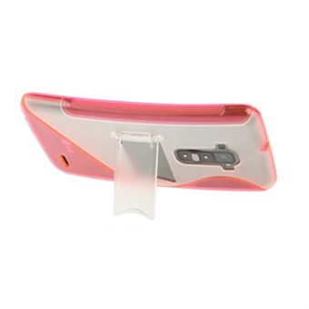 Siliconen/Plastic Stand Cover LG G-Flex (Roze)