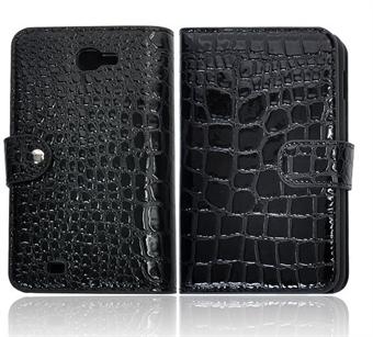 Samsung Note hoesje met krokodillook (zwart)