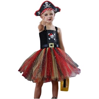Halloweenkostuum voor meisjes - Piraat & Anime thema - Inclusief hoed & tas - 90 cm - Klein