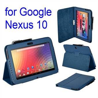 Leren hoes voor Google Nexus 10-tablet (donkerblauw)