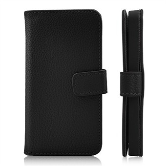 Eenvoudig portemonnee-hoesje iPhone 5 / iPhone 5S / iPhone SE 2013 (zwart)