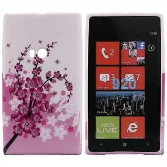 Motief siliconen hoes voor Lumia 920 (paars)
