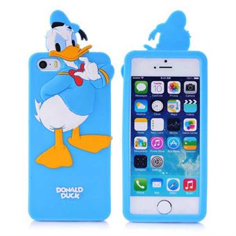 3D Siliconen Donald Duck Hoes - iPhone 5 / iPhone 5S / iPhone SE 2013
