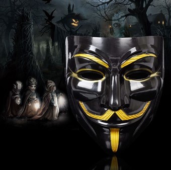 V for Vendetta Mask Black - (speciale editie)