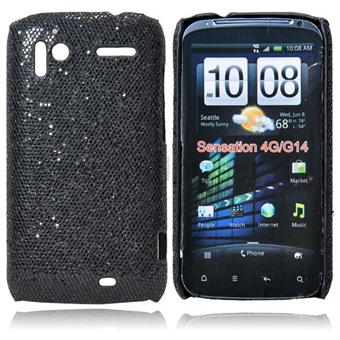 Glanzende harde hoes voor HTC Sensation G14 (zwart)