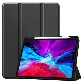 Voor iPad Pro 12,9-inch (2020) / (2018) PU-leer Tri-fold Stand Tablet Flip Case [met balpen]