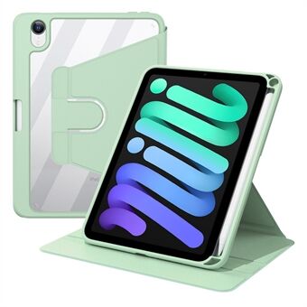 360 graden draaibare anti-kras case PU- Stand tablet hoes met potloodhouder voor iPad mini (2021)