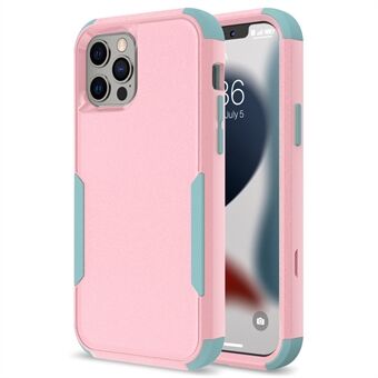 3-in-1 afneembare mobiele telefoon anti-krasbeschermer schokbestendige hoes stofdichte TPU + pc-telefoonhoes voor iPhone 13 Pro - roze / grijs groen