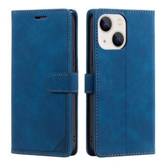 Anti-diefstal Swiping Design Wallet Stand Leren Telefoonhoes Cover voor iPhone 13 mini - Blauw