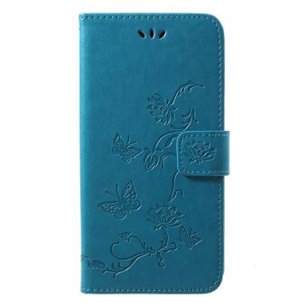 Opdruk Butterfly Flower Wallet Stand Leather Case voor Huawei P20