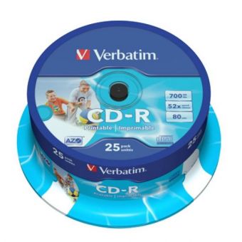 Afdrukbare CD-R Verbatim 700 MB 52x 25 stuks