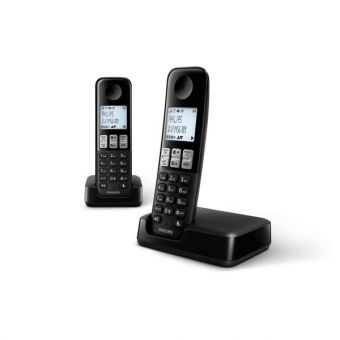 Draadloze telefoon Philips D2302B / 23 1.8" DECT HQ Sound Zwart (2 stuks)
