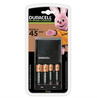 Duracell Hi-Speed snellader - incl. 2x AA en 2x AAA batterijen - Klaar in 45 min