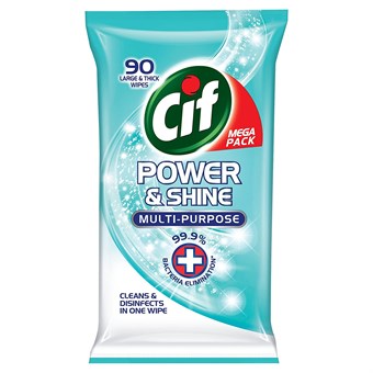 Cif Power & Shine Multifunctionele antibacteriële reinigingsservetten - 90 stuks