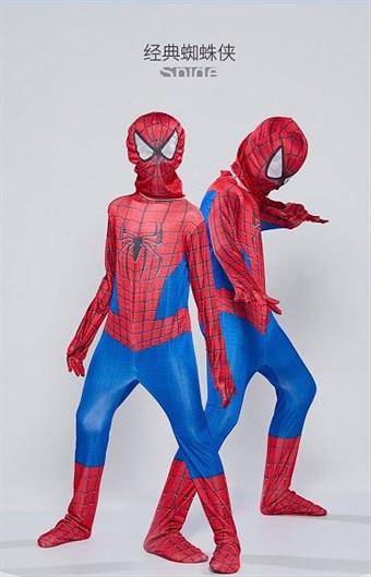 Spiderman Strak Kostuum - Kinderen - Incl. Pak + Masker - Groot - 120-130 cm