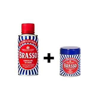 Brasso pakket aanbieding - Polijstcrème + Wattencrème - 175 ml & 75 g