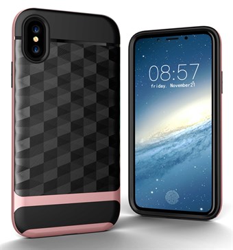 Solid Square Hardcase in TPU-plastic en siliconen voor iPhone X / iPhone Xs - Rose Gold