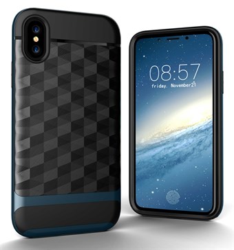 Solid Square Hardcase in TPU-plastic en siliconen voor iPhone X / iPhone Xs - Donkerblauw