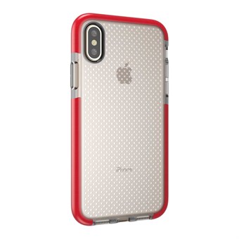 Perfect Glassy Cover in TPU-plastic en siliconen voor iPhone X / iPhone Xs - Rood