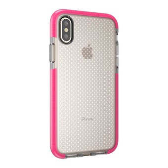 Perfect Glassy Cover in TPU-plastic en siliconen voor iPhone X / iPhone Xs - Roze rood
