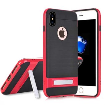 High Fashion Stander Cover in TPU voor iPhone X / iPhone Xs - Rood