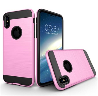 Stijlvolle geborstelde hoes van TPU-plastic en siliconen voor iPhone X / iPhone Xs - roze