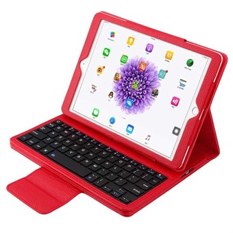 Case in PU-leer met Bluetooth-toetsenbord en plastic hoes voor iPad - rood
