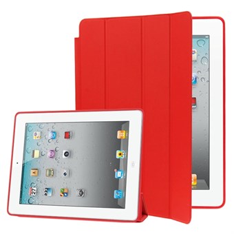 Stijlvolle Smart Cover Sleep/Wakker worden voor iPad 2 / iPad 3 / iPad 4 - Rood