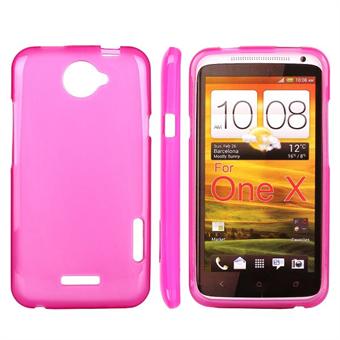 Eenvoudige siliconen HTC ONE X (roze)