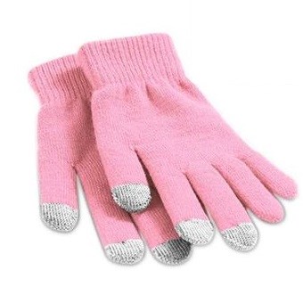 Touchhandschoen met 3 vingers - roze