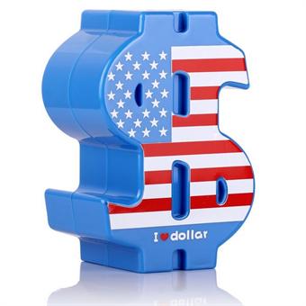 Blue Dollar Logo Piggy Bank Plastic spaardoos