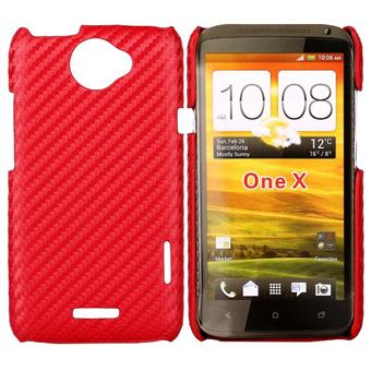 Corbon Cover HTC ONE X (Rood)