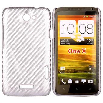 HTC One X Corbon Cover (Zilver)