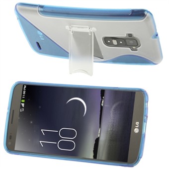 Siliconen/Plastic Stand Cover LG G-Flex (Blauw)