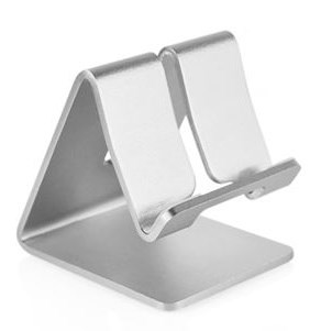 Aluminium houder voor Smartphone/ Tablet, Universal - Zilver