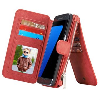 CaseMe Flip Wallet voor Samsung Galaxy S7 Edge - Rood