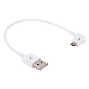 Elbow Micro USB naar USB 2.0 Kabel 0.20 Meter - Wit